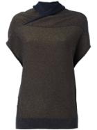 Brunello Cucinelli Cowl Neck Top, Women's, Size: Medium, Brown, Polyester/cupro/cashmere
