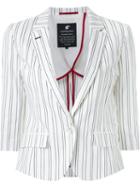Loveless Striped Blazer, Women's, Size: 36, White, Cupro/polyester/polyurethane/rayon