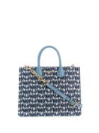Miu Miu Jacquard Logo Tote Bag - Blue
