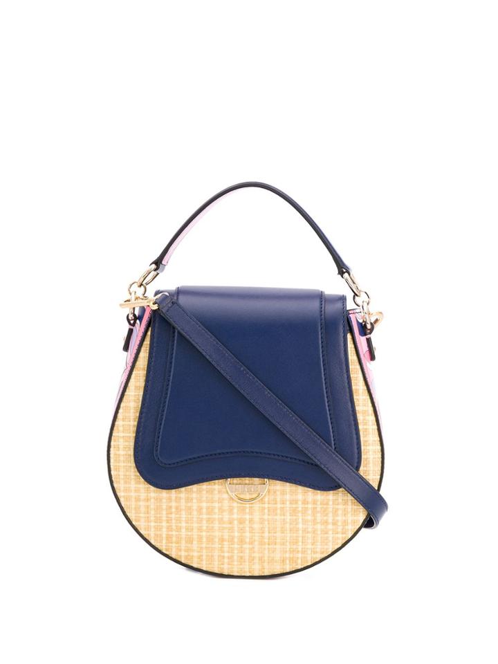Emilio Pucci Woven Printed Panel Tote Bag - Blue