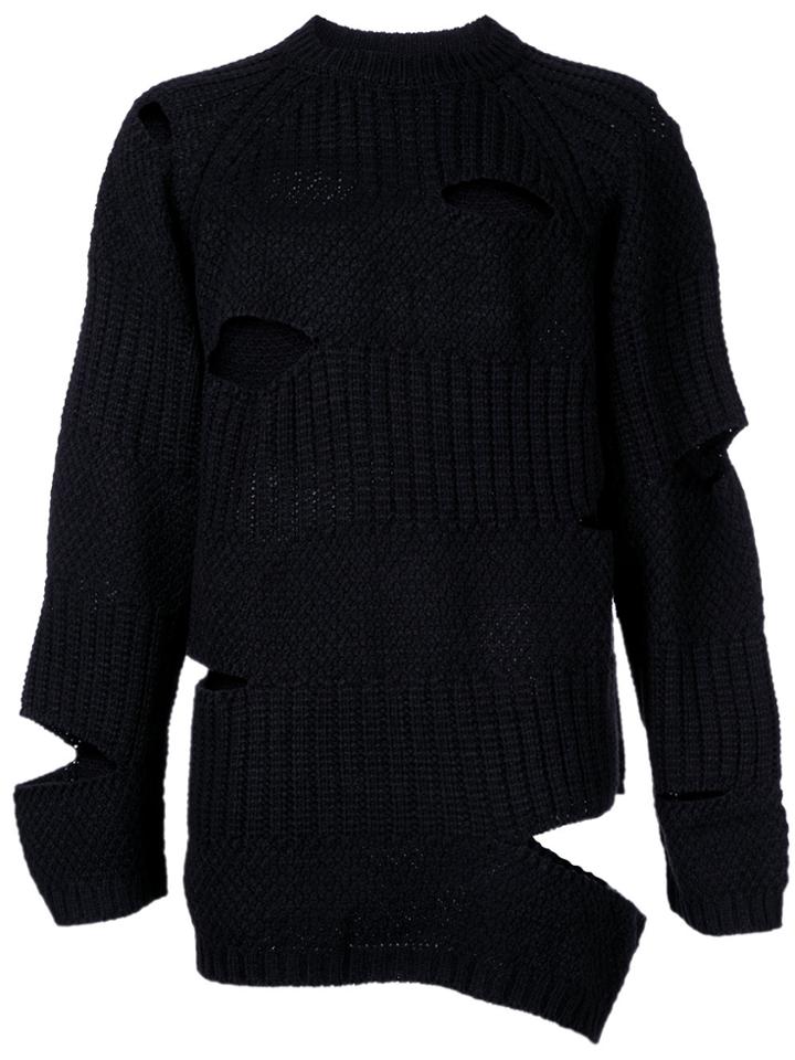 Maison Mihara Yasuhiro Border Knit Jumper - Black