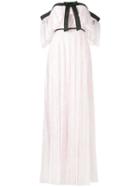 Giambattista Valli - Off-shoulder Pleated Lace Gown - Women - Silk/polyamide/viscose - 46, Women's, Pink/purple, Silk/polyamide/viscose