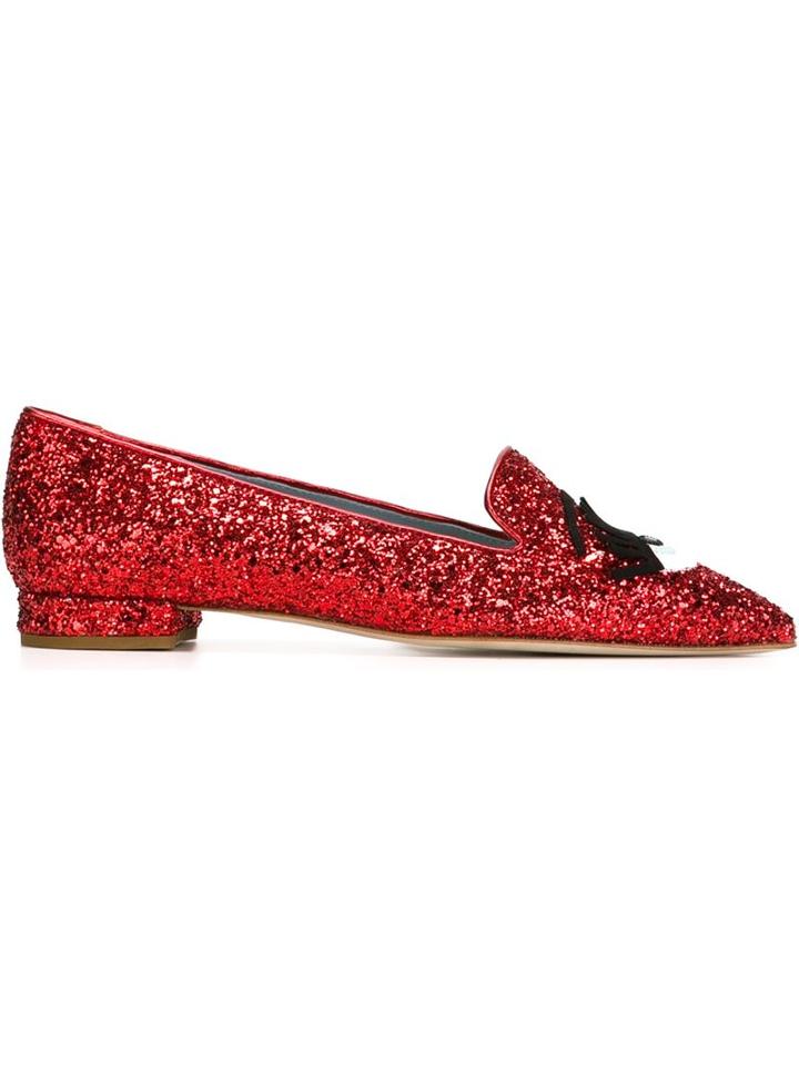 Chiara Ferragni Flirting Slippers, Women's, Size: 39, Red, Leather/plastic
