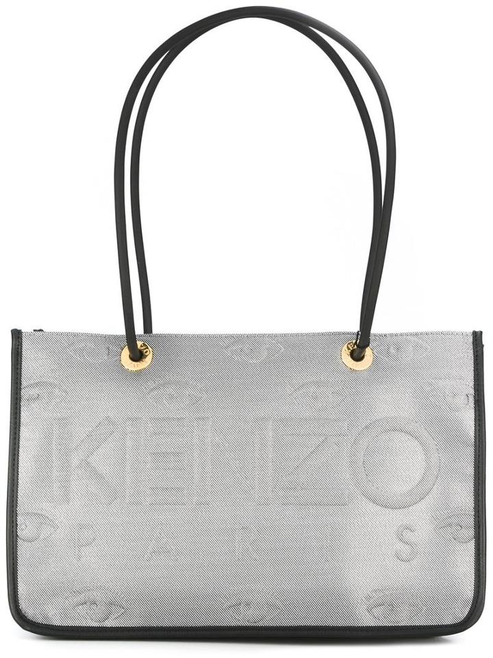 Kenzo Logo Embossed Tote, Women's, Black, Polyester/metallic Fibre/polyurethane/nylon