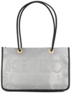 Kenzo Logo Embossed Tote, Women's, Black, Polyester/metallic Fibre/polyurethane/nylon