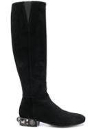 Dolce & Gabbana Studded Heel Boots - Black