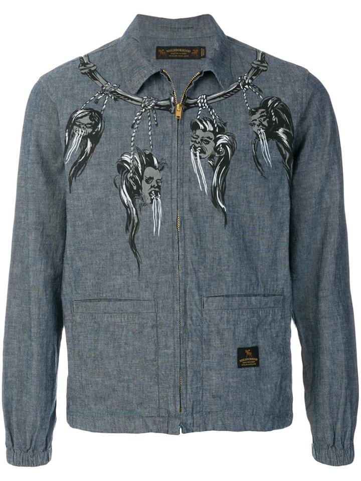 Neighborhood Embroidered Zipped Jacket - Blue