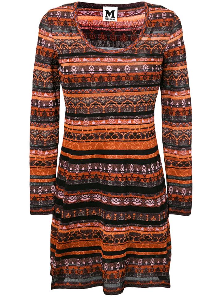 M Missoni Striped Knitted Dress - Multicolour