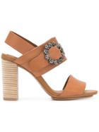 See By Chloé Brooch Stacked Sandals - Brown