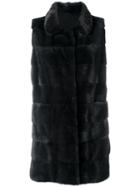 Arma Sleeveless Fur Coat, Women's, Size: 36, Grey, Mink Fur/cashmere