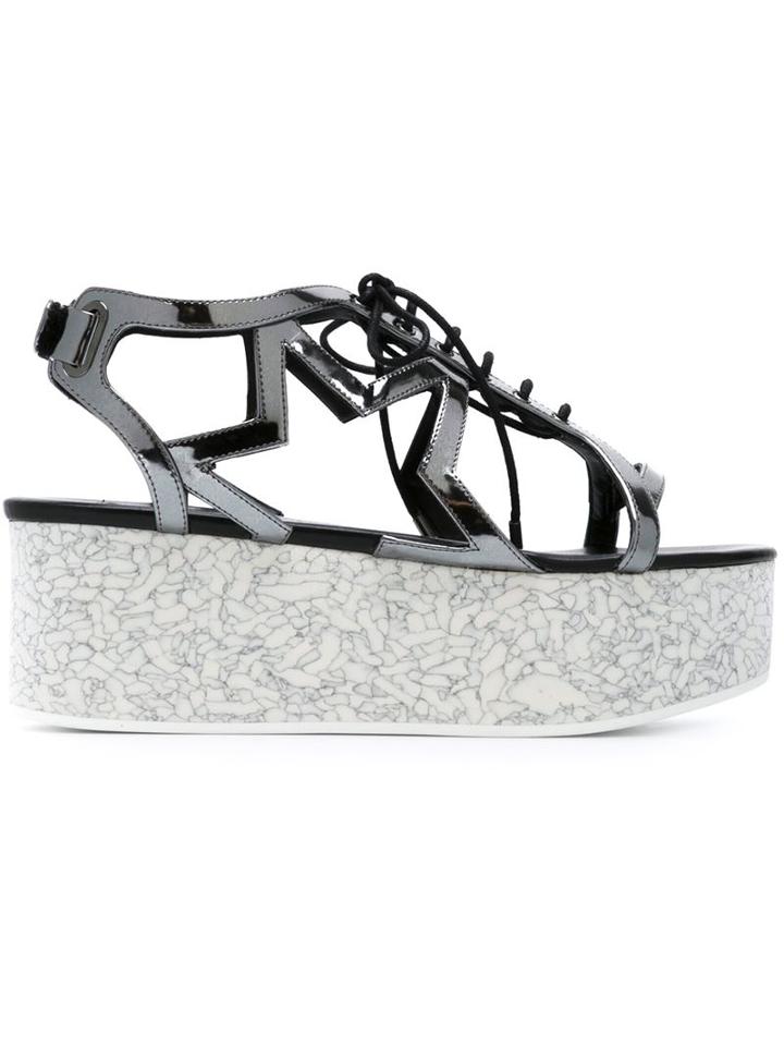 Stella Mccartney Lucy Star Sandals, Women's, Size: 39, Grey, Polyester/rubber