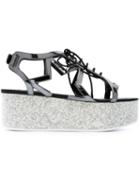 Stella Mccartney Lucy Star Sandals, Women's, Size: 39, Grey, Polyester/rubber