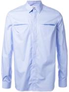 Wan Hung Pleat Detail Shirt, Men's, Size: 48, Blue, Cotton