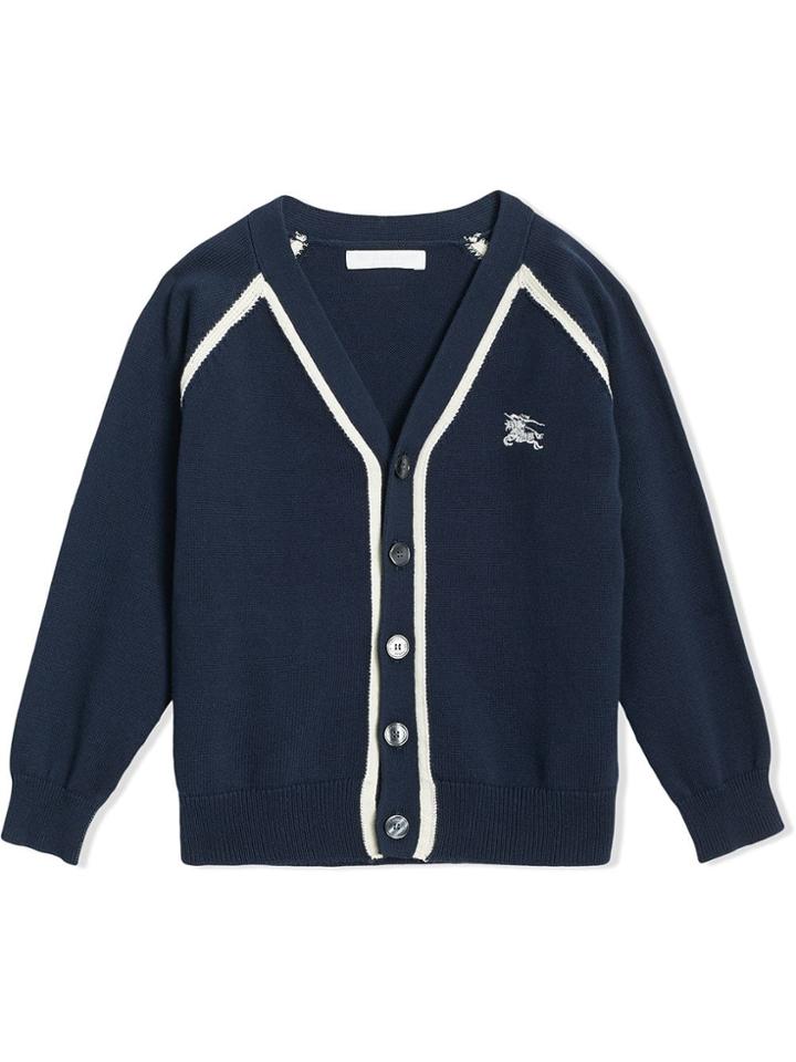 Burberry Kids Teen V-neck Cardigan - Blue