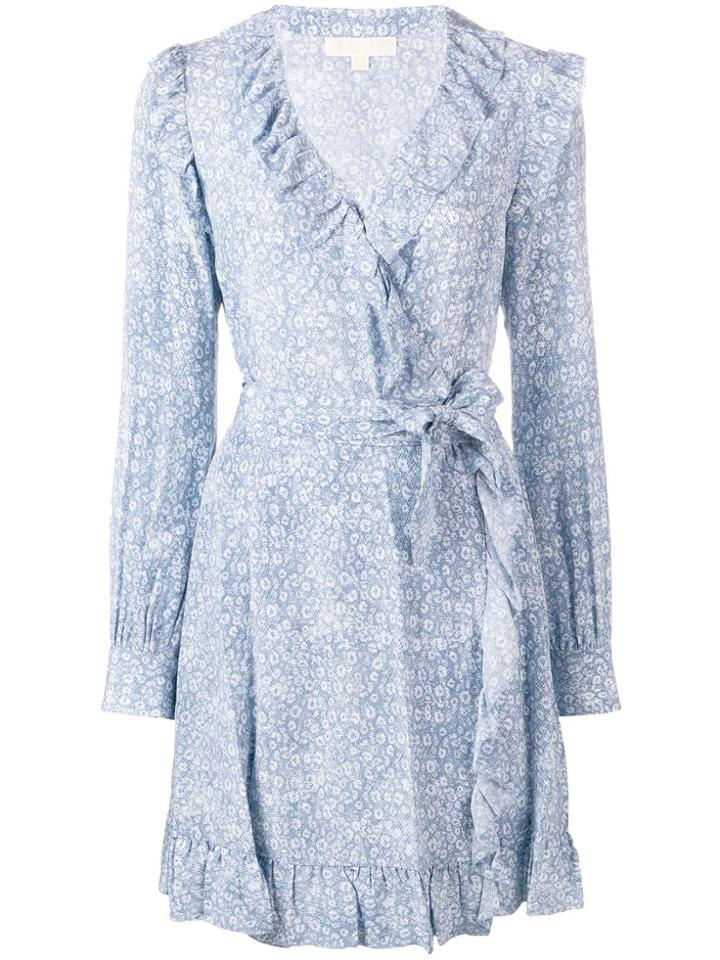 Michael Kors Collection Floral Wrap-around Dress - Blue