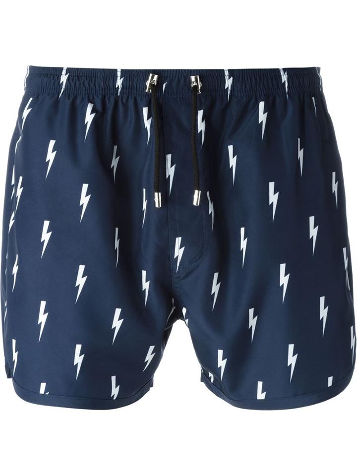 Neil Barrett Lightning Bolt Swimming Shorts