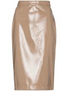 Burberry Vinyl Pencil Skirt - Brown