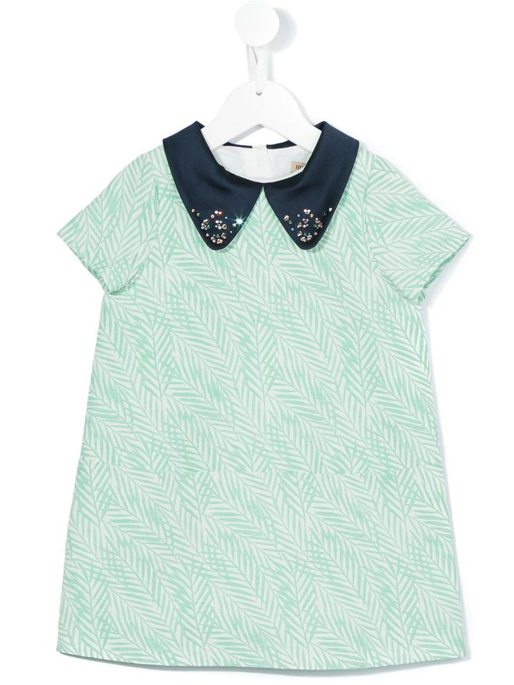 Hucklebones London - Palm Shift Dress With Swarovski - Kids - Cotton/polyester - 6 Yrs, Girl's, Green