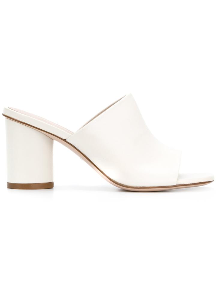Stuart Weitzman Slide On Mules - White
