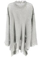 R13 Distressed Knit Jumper - Grey