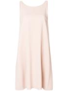 Antonelli Deep V Back Relaxed Fit Day Dress - Pink & Purple