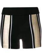 No Ka' Oi Striped Panel Shorts - Black
