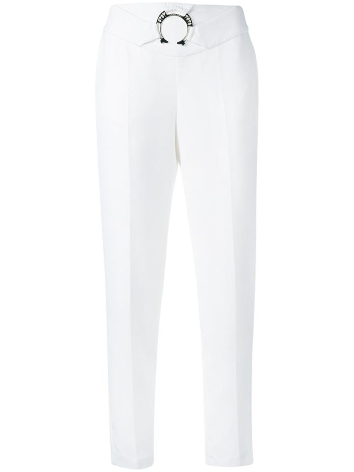Versace Jeans Belted Straight Leg Trousers - White