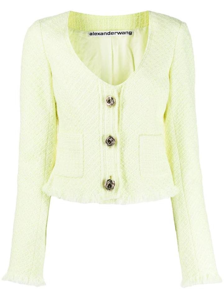 Alexander Wang V-neck Tweed Cardigan - Green