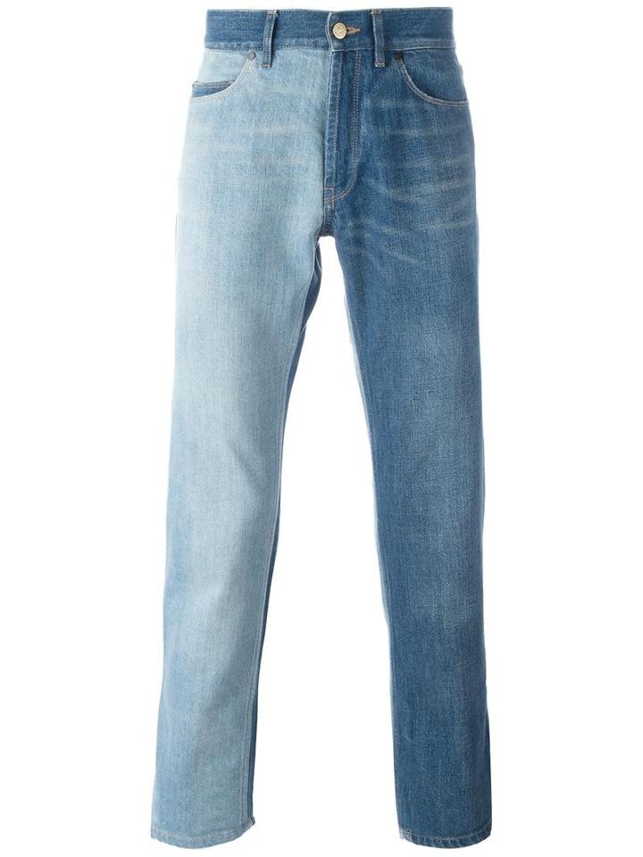 Lanvin Two-tone Dyed Jeans, Men's, Size: 31, Blue, Cotton/polyester