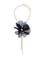 Lanvin Beaded Flower Necklace - Blue