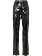 Helmut Lang Straight Leg Patent Leather Trousers - Black