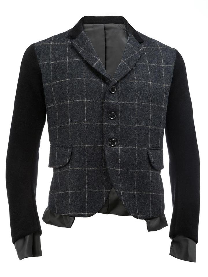 Christopher Nemeth Plaid Blazer, Men's, Size: Medium, Black, Nylon/polyester/cupro/wool