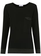 Mara Mac Ribbed Knit Blouse - Black