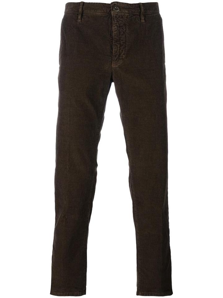 Incotex Classic Chinos, Men's, Size: 34, Brown, Cotton/spandex/elastane