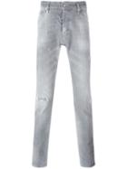 Dsquared2 Distressed Straight Jeans, Men's, Size: 56, Grey, Cotton/spandex/elastane