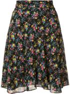 Saint Laurent Floral Print Skirt - Black