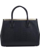 Thomas Wylde - Crocodile Effect Tote - Women - Calf Leather - One Size, Women's, Black, Calf Leather