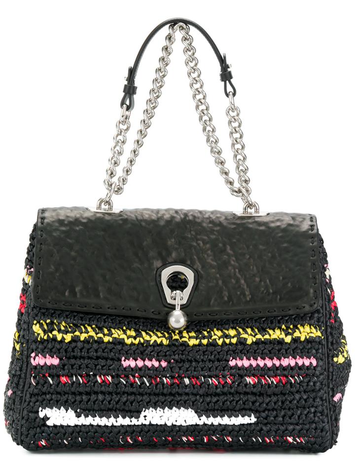 Ermanno Scervino Woven Shoulder Bag - Black