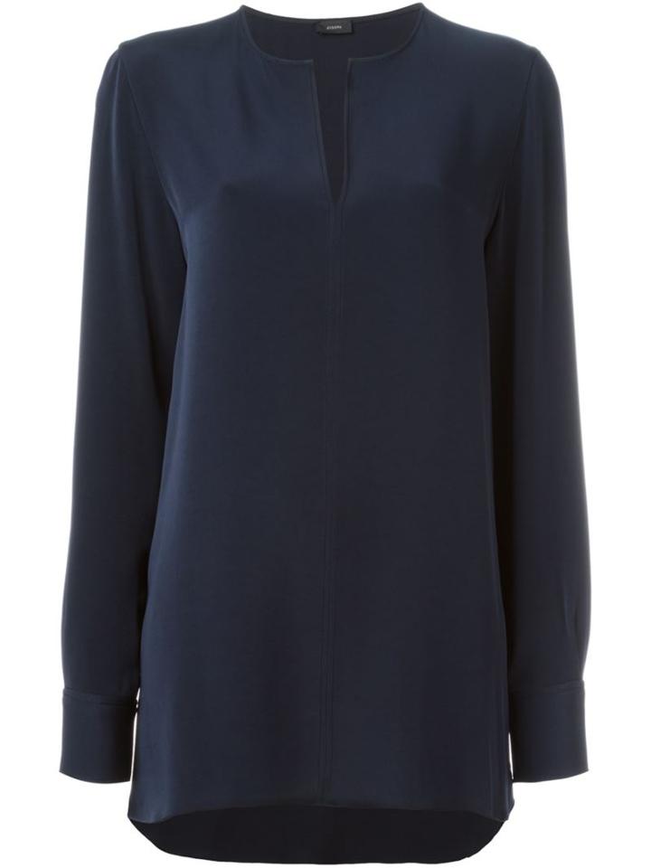 Joseph Tunic Blouse, Women's, Size: 40, Blue, Acetate/viscose