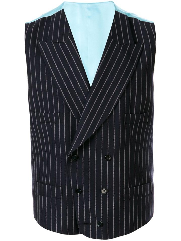 Dolce & Gabbana Double-breasted Pinstripe Waistcoat - Blue