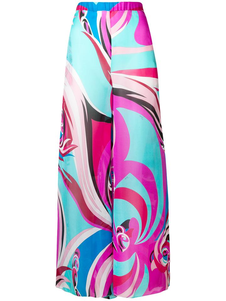 Emilio Pucci Abstract Print Palazzo Trousers - Multicolour