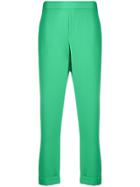 P.a.r.o.s.h. Cropped Mid-rise Trousers - Green