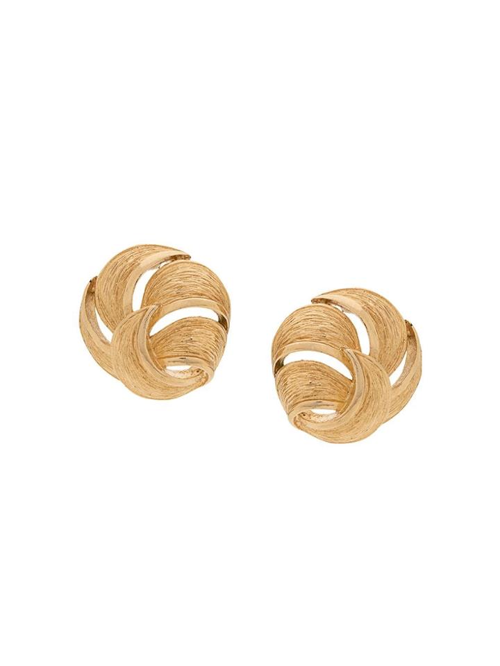 Givenchy Vintage Leaf Earrings - Gold