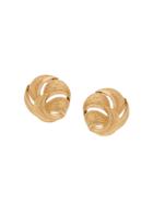 Givenchy Vintage Leaf Earrings - Gold