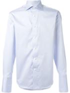 Canali Cuffed Classic Button Down Shirt, Men's, Size: 38, Blue, Cotton