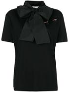 Valentino Woven Bow-neck T-shirt - Black