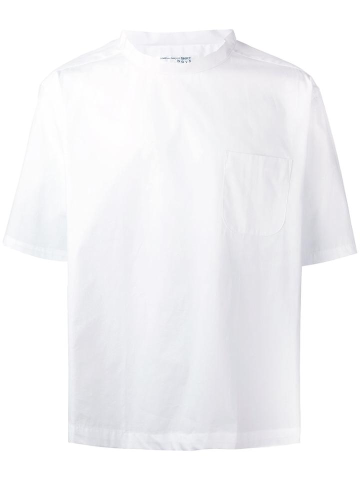Comme Des Garçons Shirt Open Collar Boxy T-shirt, Men's, Size: Medium, White, Cotton