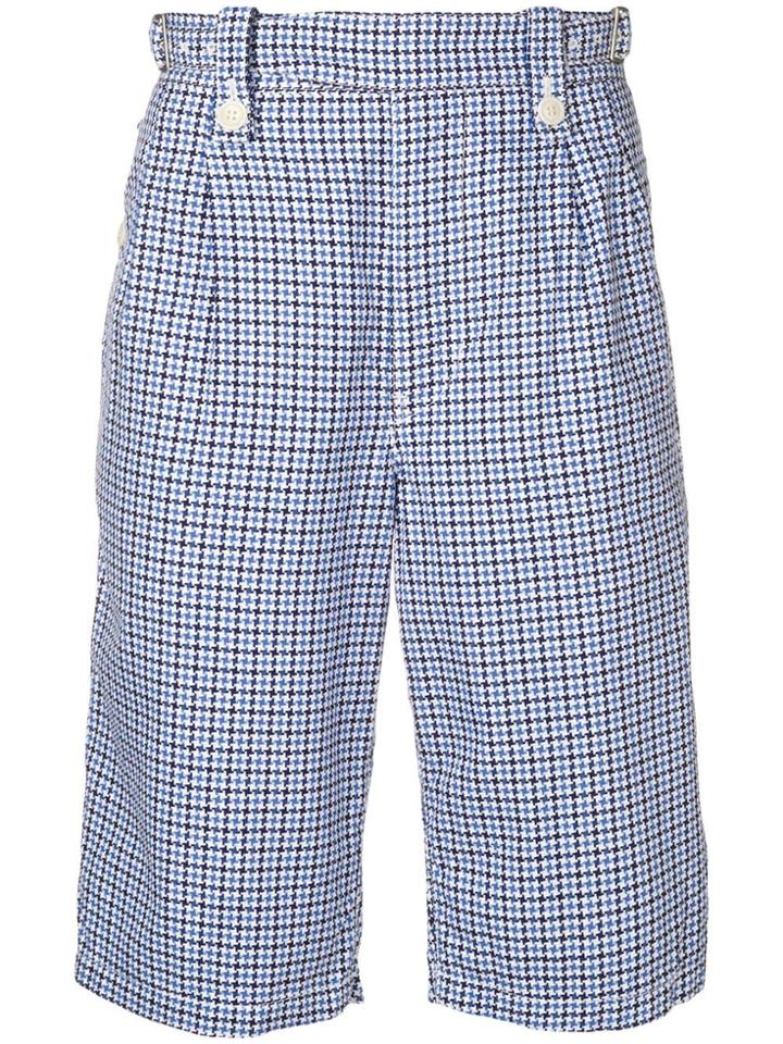 Junya Watanabe Comme Des Garçons Vintage Houndstooth Shorts - Blue