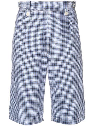 Junya Watanabe Comme Des Garçons Vintage Houndstooth Shorts - Blue