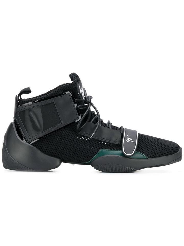Giuseppe Zanotti Split Sole Logo Strap Sneakers - Black